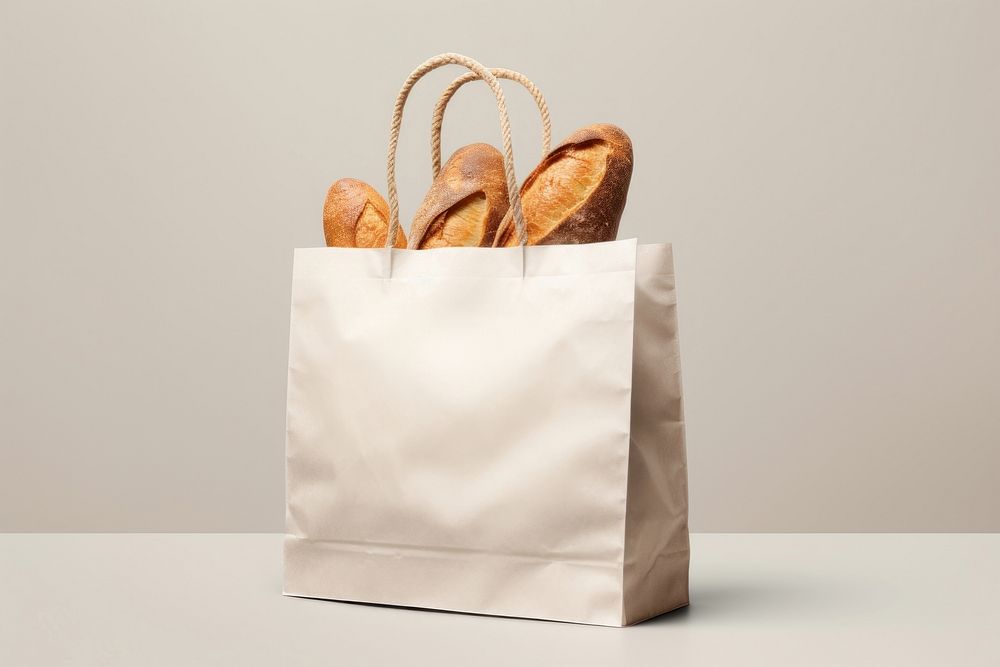 Kraft paper bakery bag  handbag bread food.