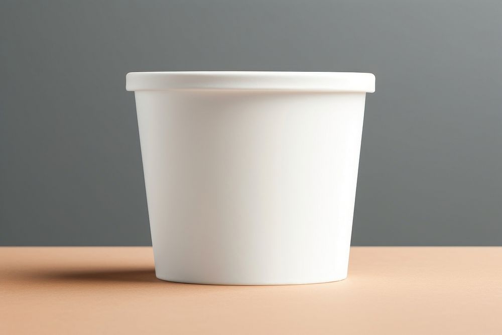 Ice cream tub  porcelain white cup.