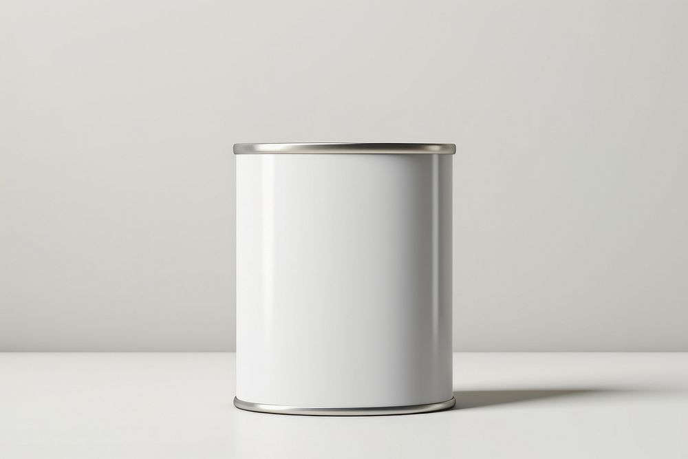 Oil tin can  cylinder gray container.