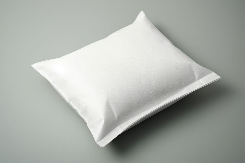Sugar bag  pillow white gray background.