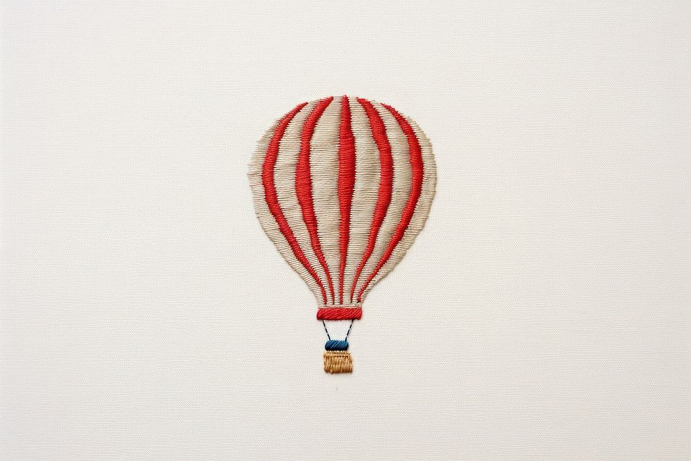 The balloon in embroidery style aircraft vehicle transportation.