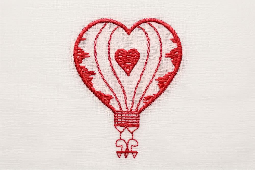 The balloon in embroidery style needlework textile transportation.