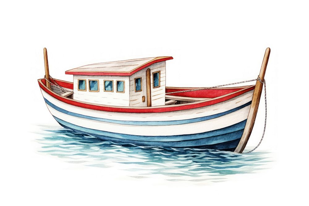 The boat in embroidery style watercraft sailboat vehicle.