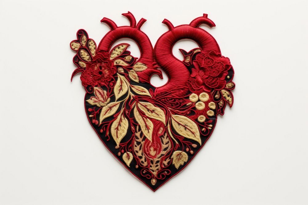 The heart in embroidery style pattern celebration creativity.