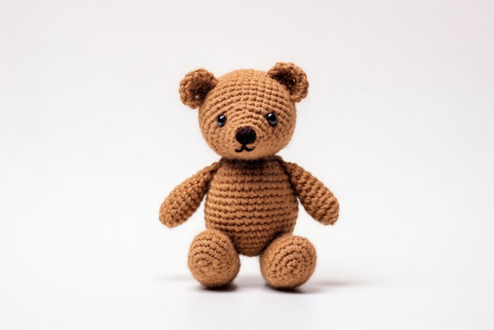The teddy bear in embroidery style textile plush toy.