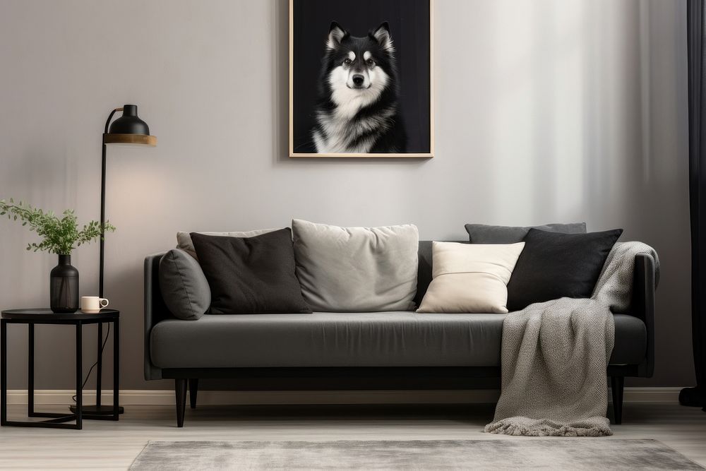 Modern and Scandinavian living room dog architecture furniture.