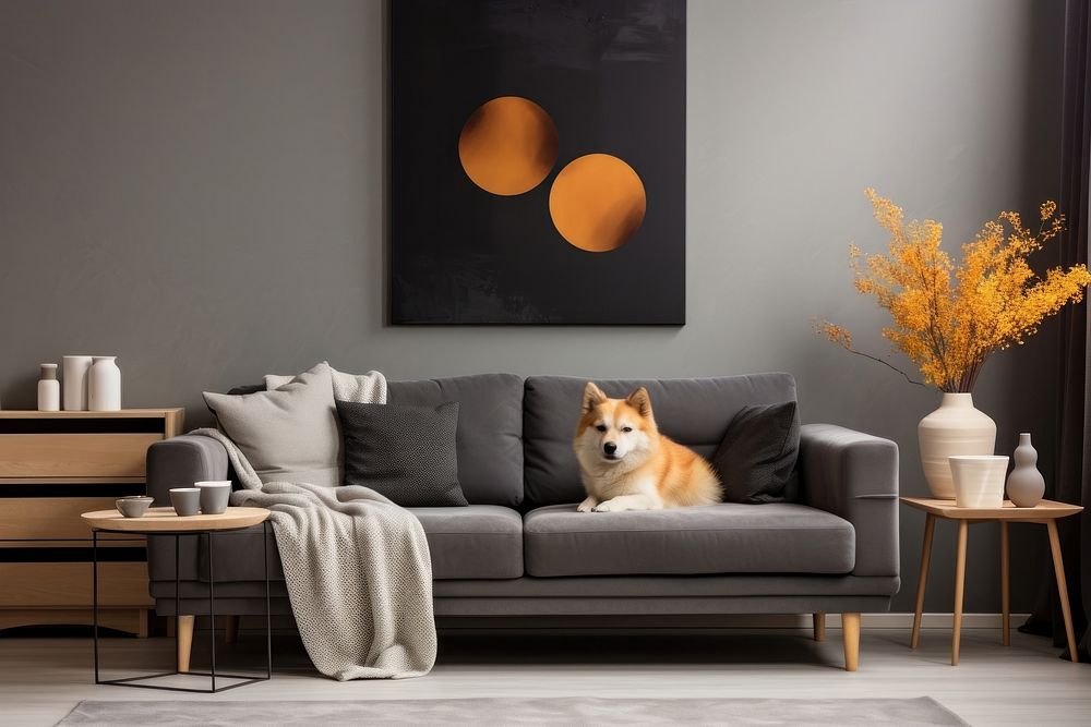 Modern and Scandinavian living room dog decoration furniture.