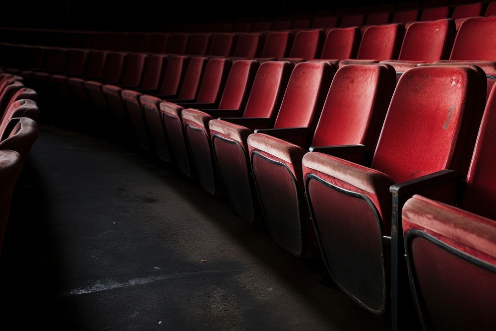 Red seats auditorium theater chair. AI generated Image by rawpixel.