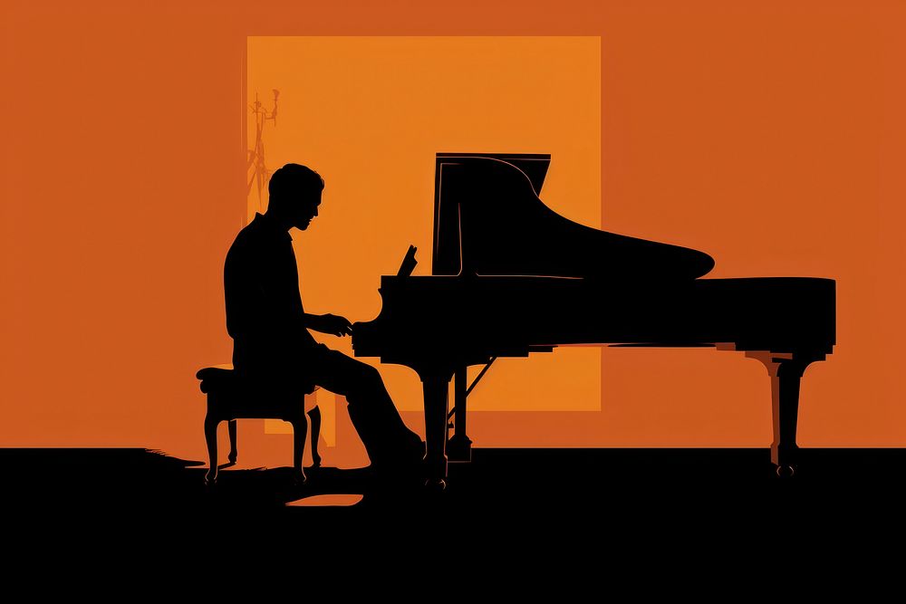 Piano Silhouette silhouette keyboard musician.