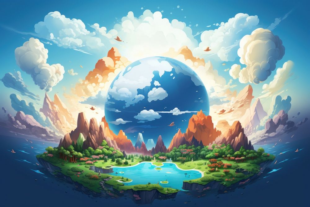 Vector earth landscape outdoors nature. AI generated Image by rawpixel.