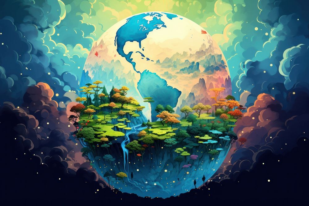 Vector earth outdoors planet nature. AI generated Image by rawpixel.