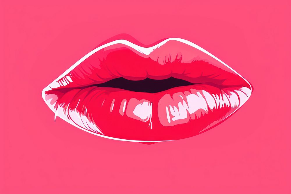 Lipstick kiss print cosmetics fashion circle.