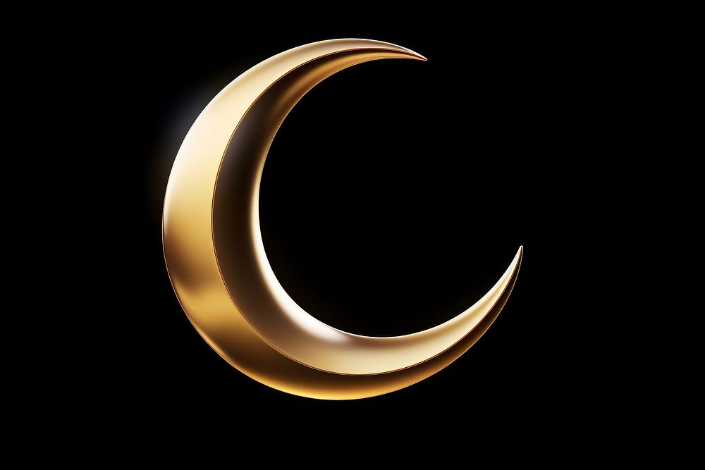 A crescent moon eclipse night gold.