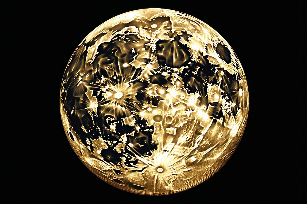 A full moon gold sphere night.