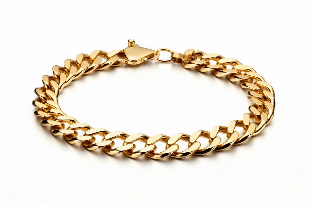 A shiny metal chain blacelet gold bracelet necklace.
