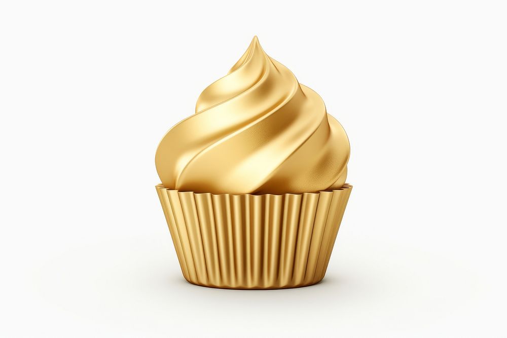 Cupcake icon dessert cream shiny.