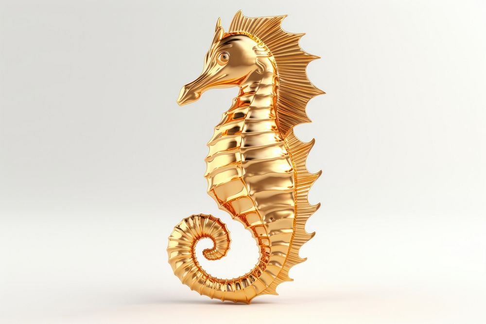Seahorse animal gold dinosaur.