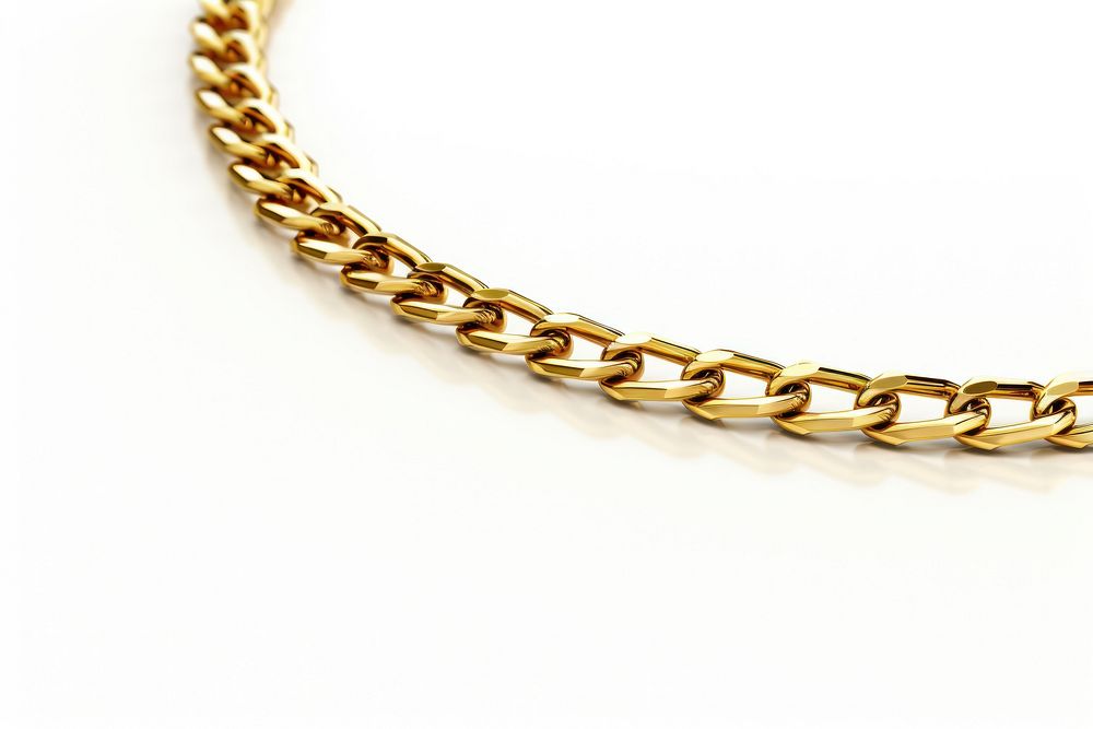 Simple shiny straight metal chain gold necklace jewelry.
