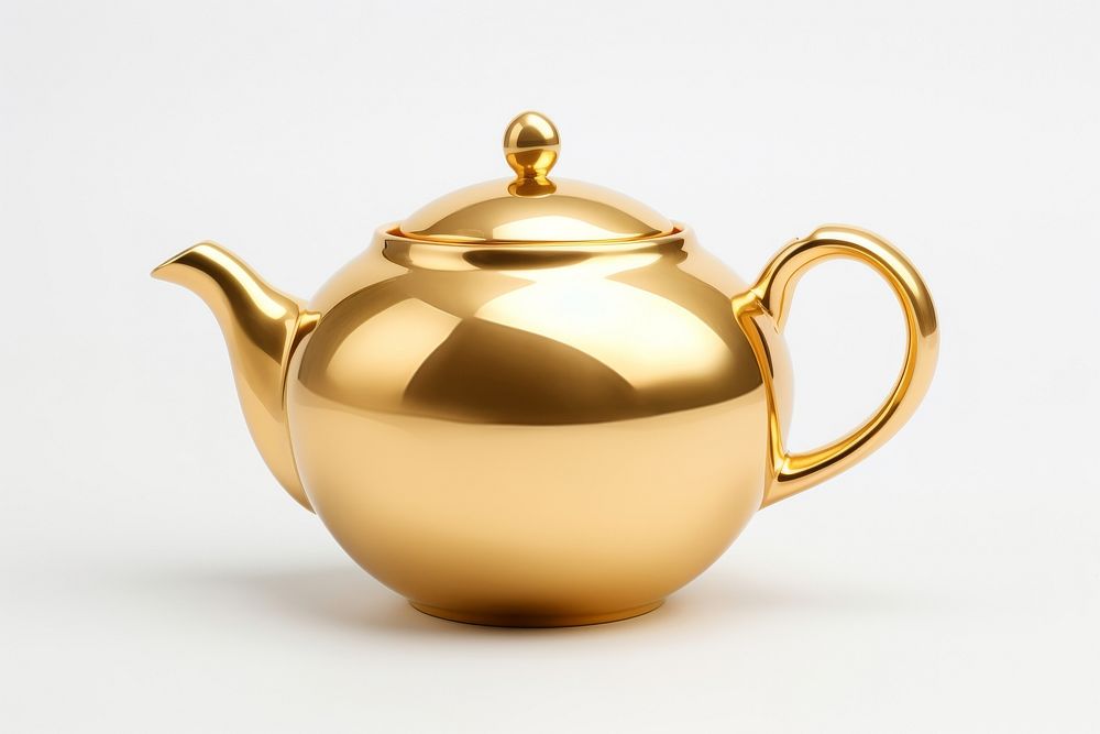 Teapot teapot shiny gold.