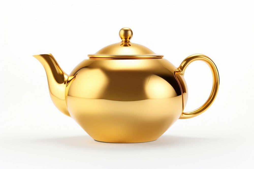 Teapot teapot shiny gold.