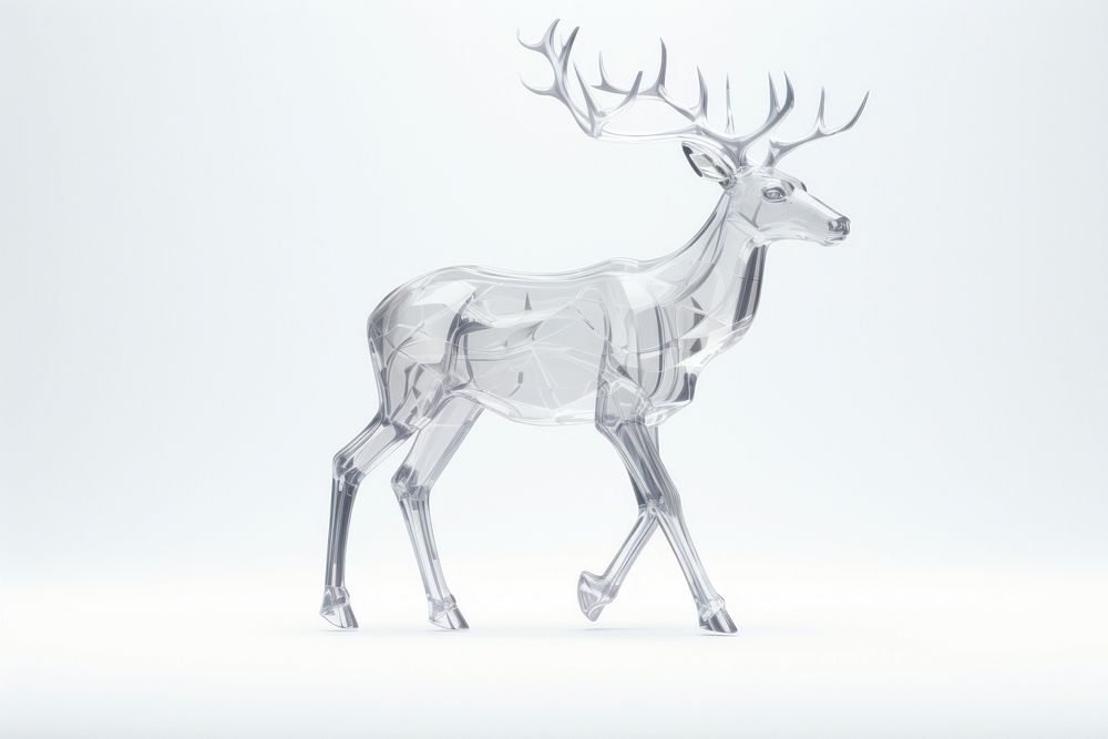 Transparent glass deer wildlife drawing animal.