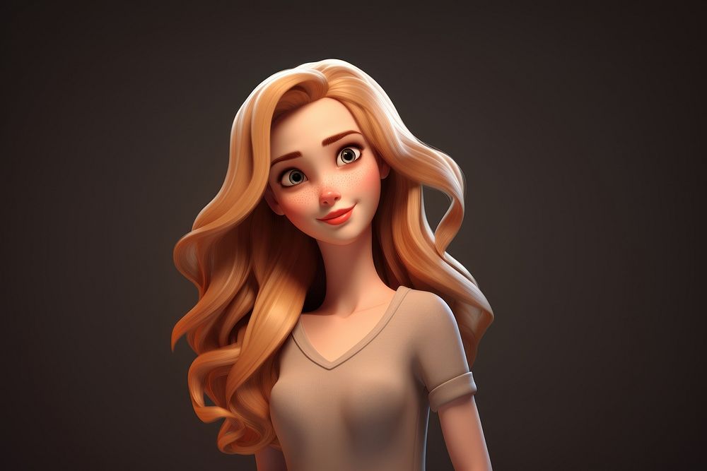 Blonde female cartoon adult human. AI generated Image by rawpixel.
