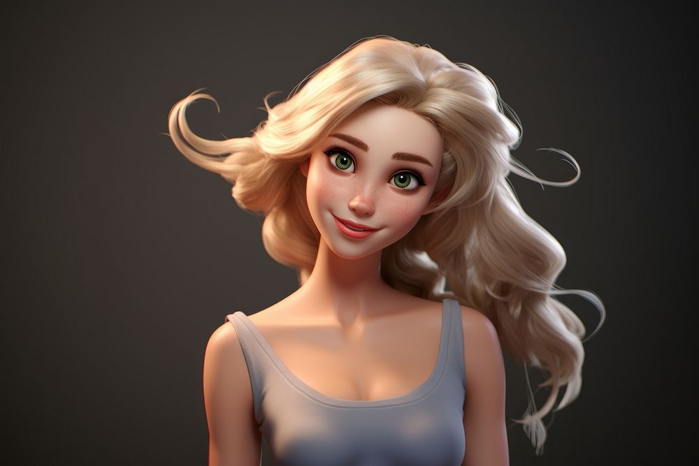 Blonde female cartoon adult human. AI generated Image by rawpixel.