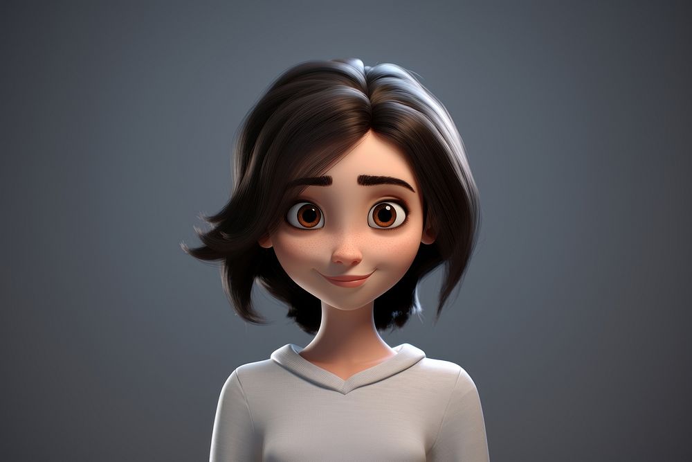 Brunette female cartoon adult human. AI generated Image by rawpixel.