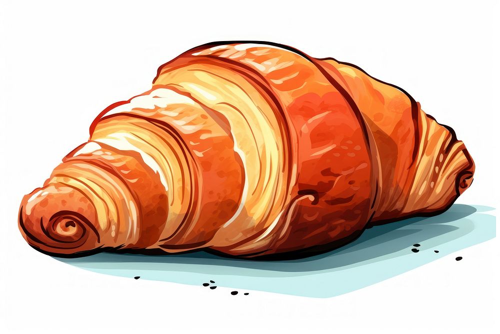 A croissant food viennoiserie freshness. AI generated Image by rawpixel.