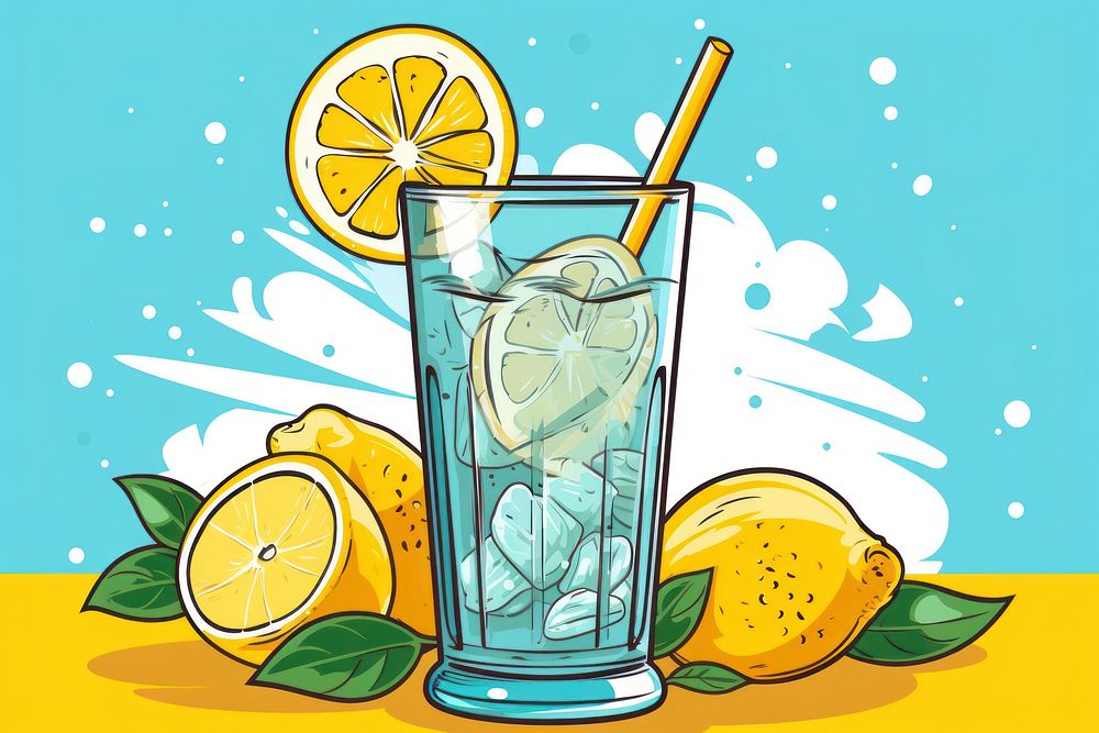 Lemonade fruit drink glass. AI generated Image by rawpixel.