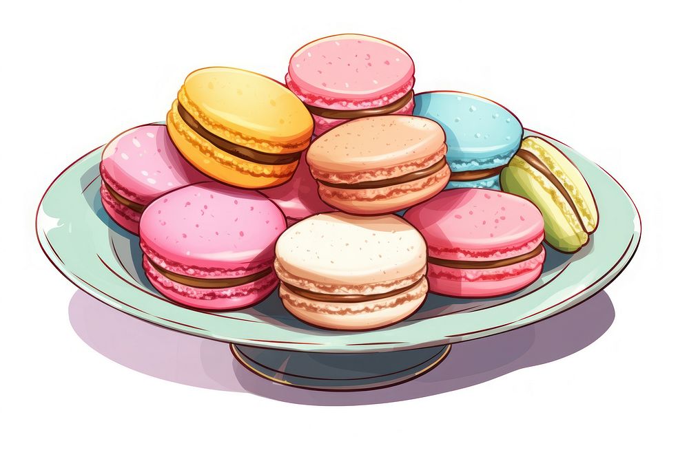 Macaron macarons plate food. AI generated Image by rawpixel.