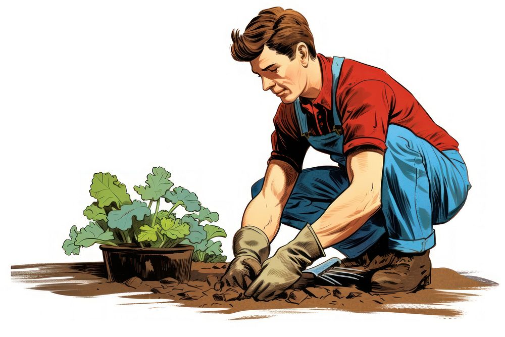 Person gardening planting outdoors adult. AI generated Image by rawpixel.