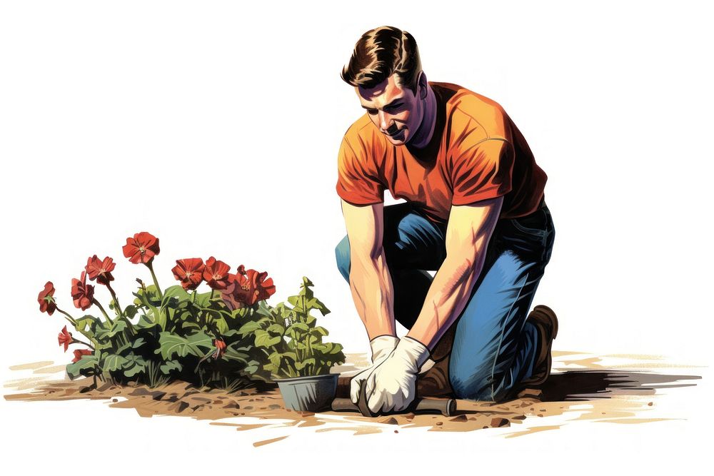 Person gardening outdoors flower adult. AI generated Image by rawpixel.