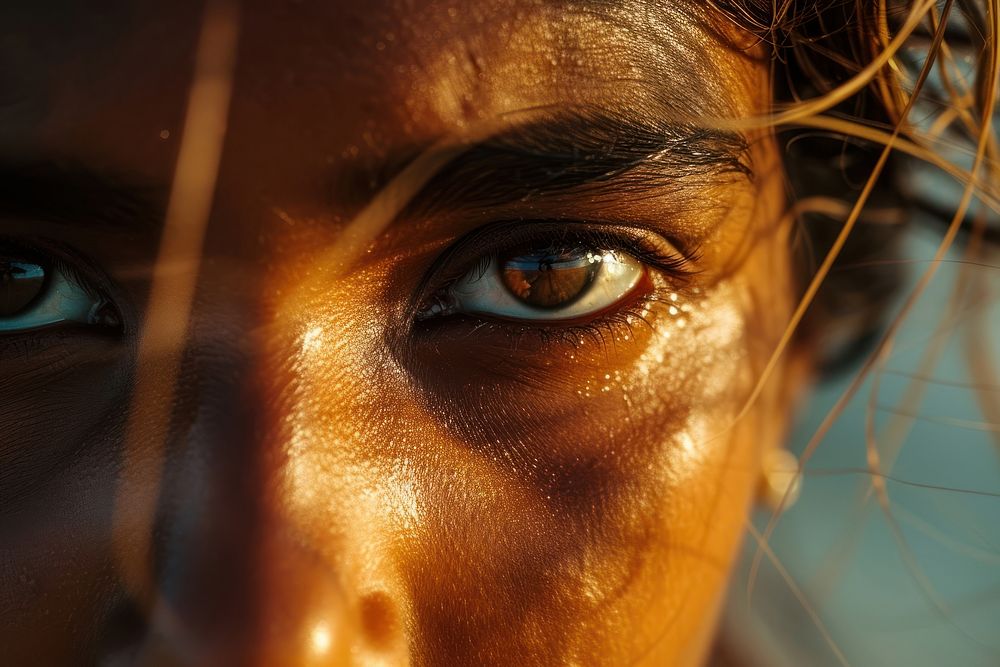 Sri Lankan women sunlight skin headshot.
