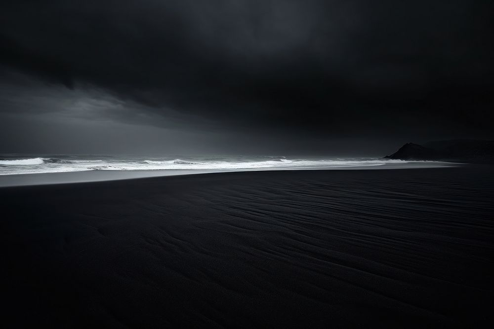 Dark background beach sky monochrome.