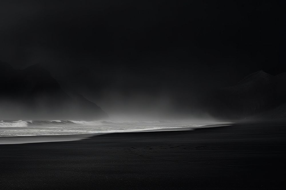 Dark background beach monochrome nature.