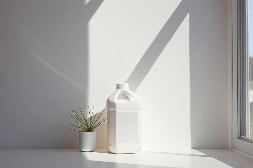 One gallon of laundry detergent windowsill bottle plant. AI generated Image by rawpixel.