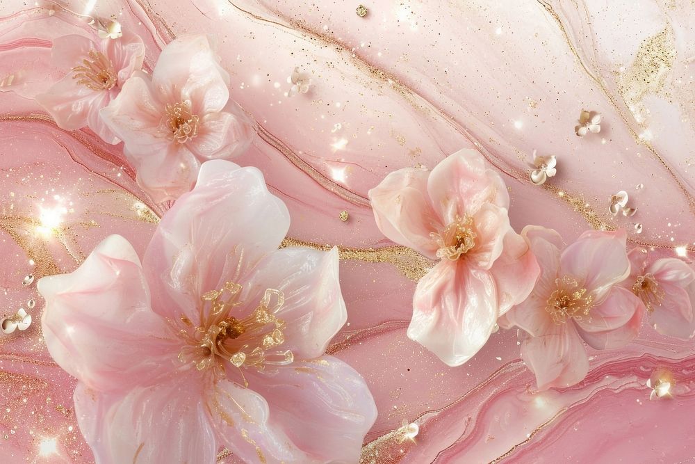 Tile of pink marble floral shapes backgrounds blossom.