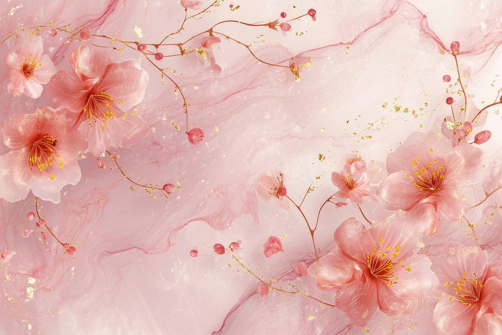 Tile of pink marble floral shapes backgrounds blossom.