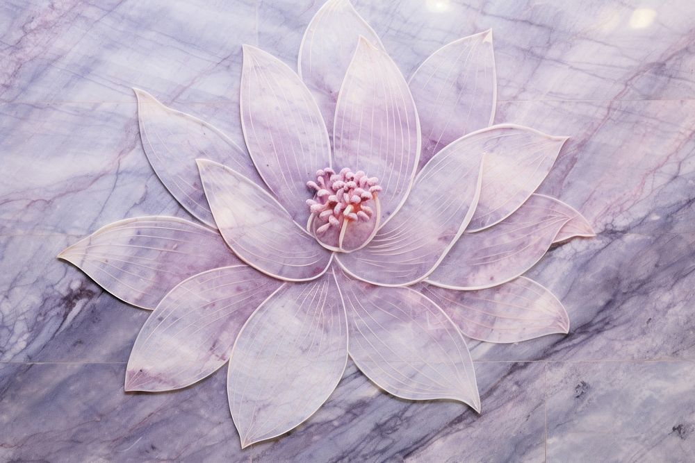 Tile of purple lotus marble pattern flower plant.