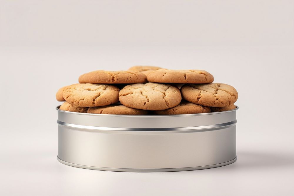 Cookie Tin Container packaging Mockup cookie container biscuit.