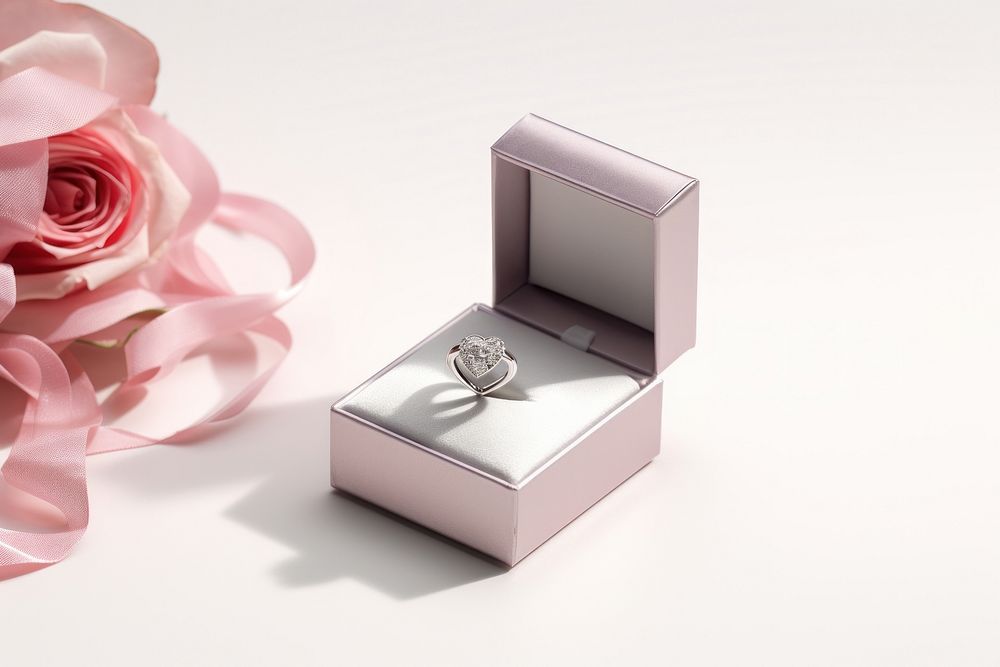 Ring box packaging  jewelry diamond flower.