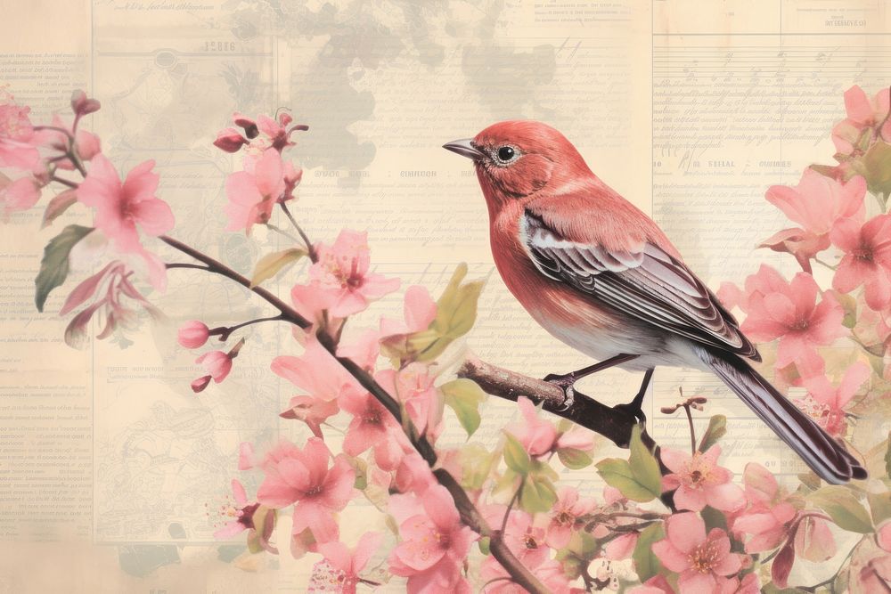Peace with bird border blossom animal flower.