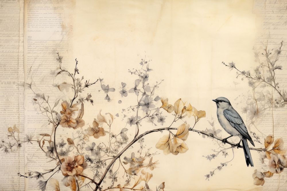Peace with bird border animal paper art.