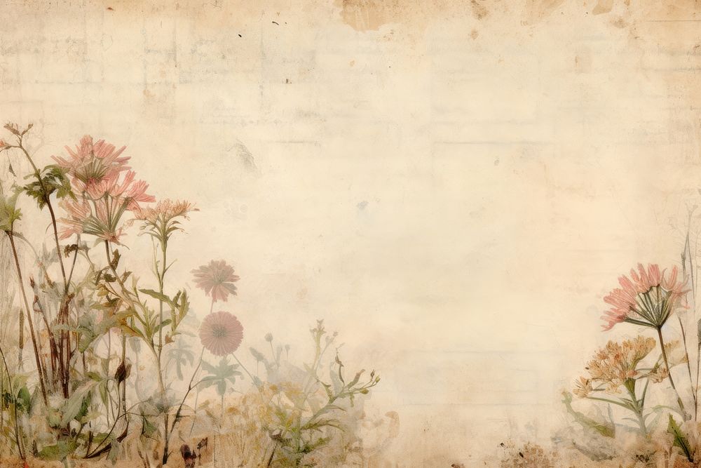Wildflower with animal border backgrounds painting pattern.