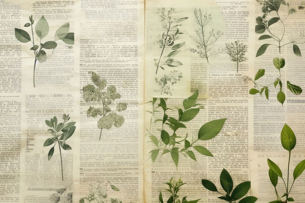 Olive border herbs page newspaper.