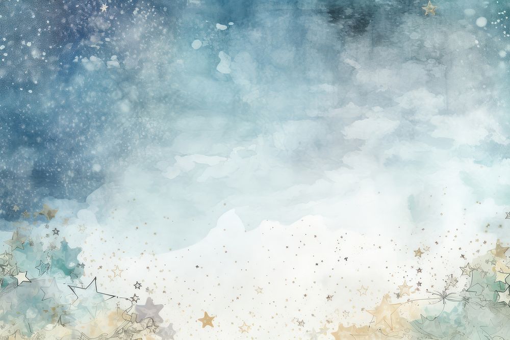 Starry sky with butterfly watercolour border backgrounds paper weathered.