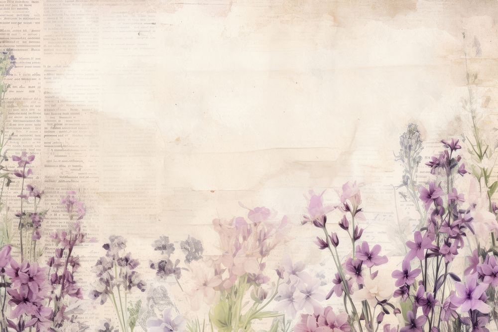 Wildflower border backgrounds lavender pattern.