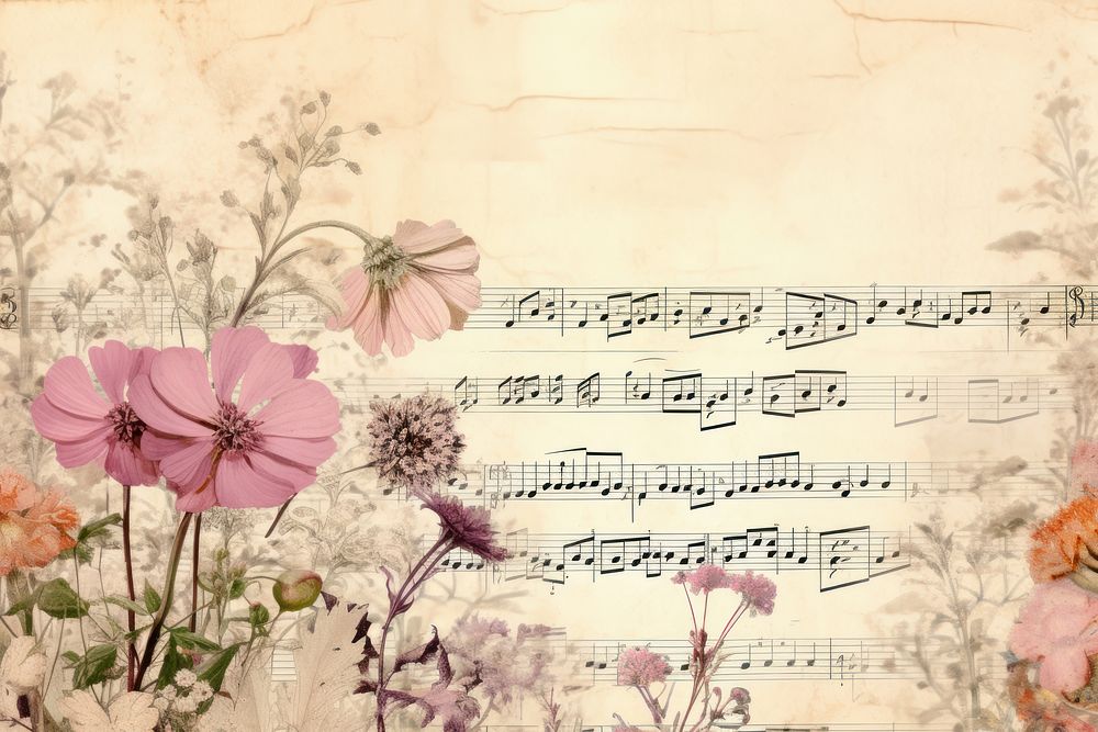 Bouquet with music border backgrounds flower plant.