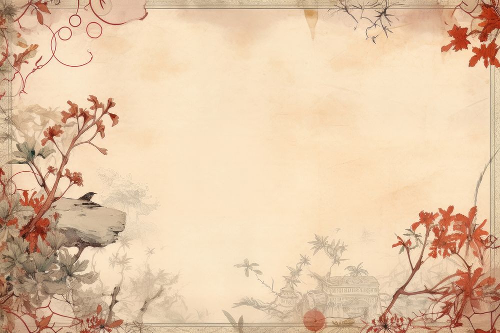 Chinese watercolour border backgrounds pattern paper.